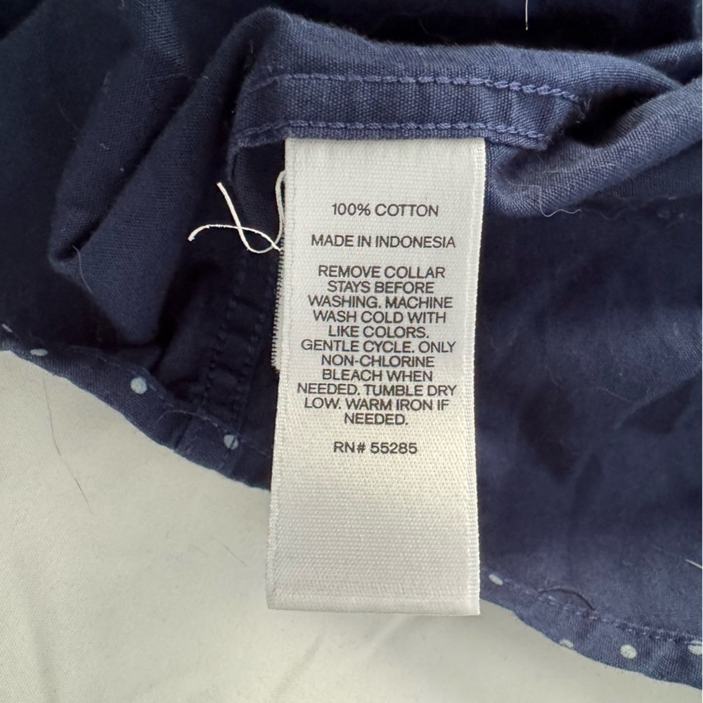 Men’s Express Extra Slim Dots Dress Shirt, Navy Blue - Picture 6 of 11
